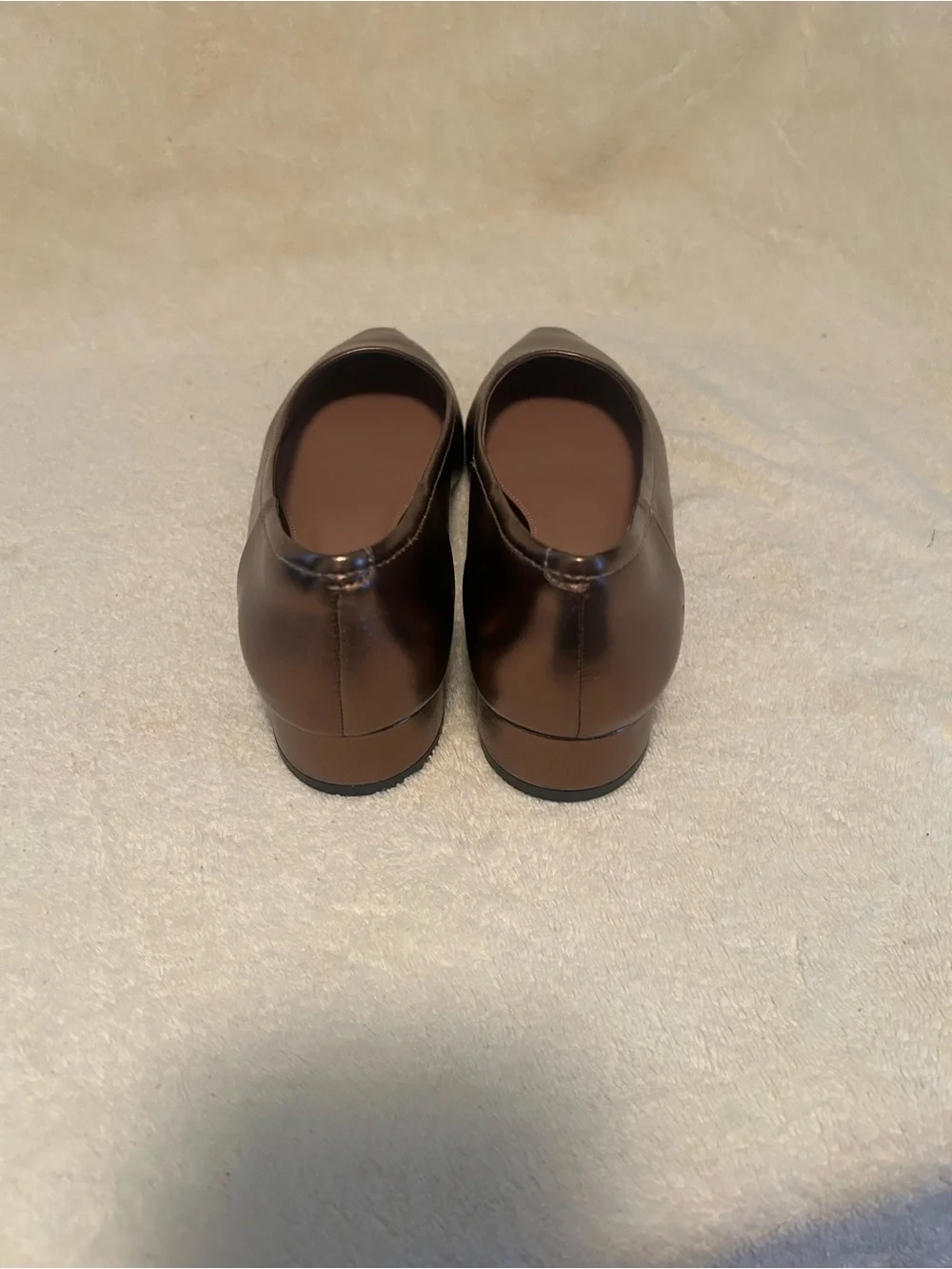 Gorgeous Paolo Metallic Chocolate Pointed Toe Flats